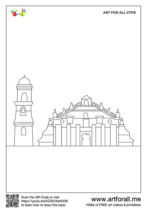 How to draw Paoay Church, Philippines .